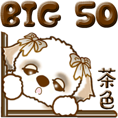 [LINEスタンプ] 【Big】シーズー犬 50『茶色』