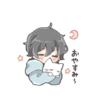 くせっ毛男の子とねこ（個別スタンプ：2）