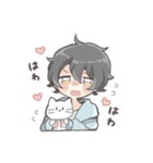 くせっ毛男の子とねこ（個別スタンプ：4）