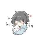 くせっ毛男の子とねこ（個別スタンプ：14）