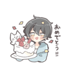 くせっ毛男の子とねこ（個別スタンプ：40）