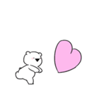 すこぶる動くちびウサギ＆クマ sweet love（個別スタンプ：1）