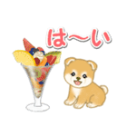 赤ちゃん豆柴と夏スイーツ（個別スタンプ：1）