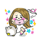 デカ文字つき果物♡ペンギン時々女の子（個別スタンプ：22）