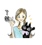 デカ目黒猫ちゃん＆オシャレ女子♡（個別スタンプ：3）