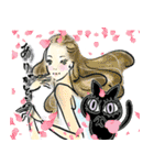 デカ目黒猫ちゃん＆オシャレ女子♡（個別スタンプ：9）