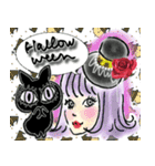 デカ目黒猫ちゃん＆オシャレ女子♡（個別スタンプ：21）