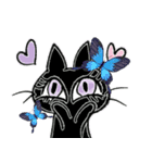 デカ目黒猫ちゃん＆オシャレ女子♡（個別スタンプ：24）