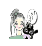デカ目黒猫ちゃん＆オシャレ女子♡（個別スタンプ：30）