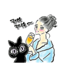 デカ目黒猫ちゃん＆オシャレ女子♡（個別スタンプ：36）