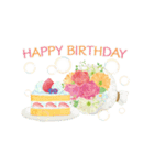 誕生日＆お祝い*大人上品なお花スタンプ（個別スタンプ：3）