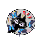 黒猫＆蝶々の毎日使えるスタンプ♡（個別スタンプ：31）