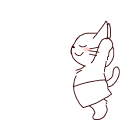 [LINEスタンプ] パンツをはいた動くシロネコくん