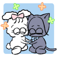 [LINEスタンプ] 仲良しうさことみーこ