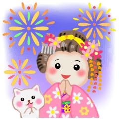 [LINEスタンプ] まいこはん「夏どすなぁ」の画像（メイン）