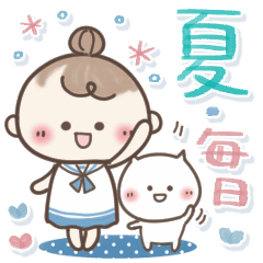 [LINEスタンプ] 夏⭐︎毎日⭐︎おだんごSisters