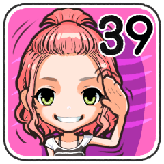 [LINEスタンプ] 女子髪型♡39 ポンパドールさんWB