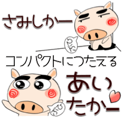 [LINEスタンプ] 九州のことば★ブタさん☆省スペース