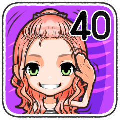 [LINEスタンプ] 女子髪型♡40 ポンパドールLさんW
