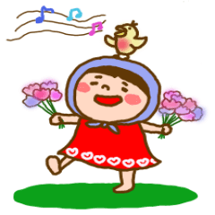 [LINEスタンプ] ほっかむり花ちゃん④可愛い日常